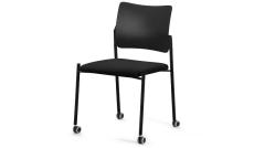 Кресло офисное без подл.на колес. Pinko SLW 50/Ткань черная/Пластик черный