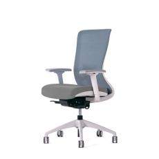 Кресло для руководителя без подголовника Winger белый каркас ткань CW (Серая/Серая)