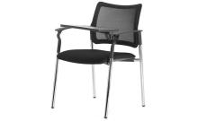Кресло офисное со столик. Pinko-Mesh SLW 50/Ткань черная/Ножки хром