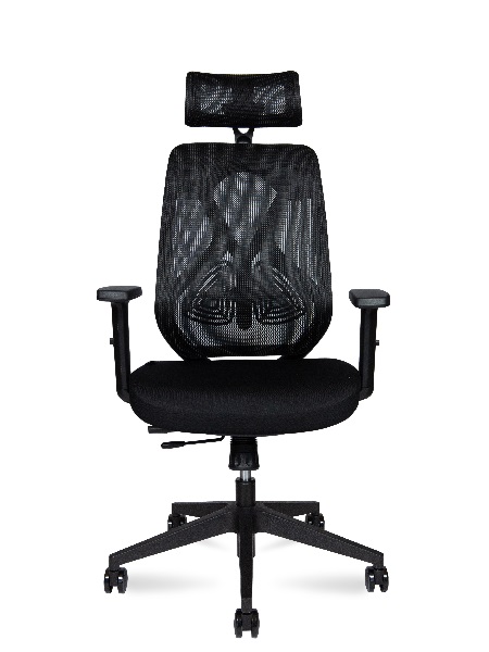 Кресло офисное Norden YS-0817H / Имидж black / черный пластик / черная сетка / черная ткань
