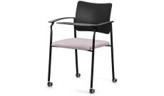 Кресло офисное со столик. на колес. Pinko Jade9502/Ткань Серая/Пластик черный