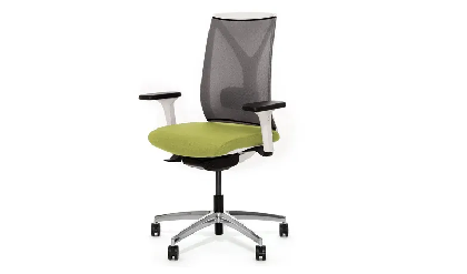 Кресло офисное DION Mesh/Ткань Зеленая/Сетка Серая/Крестовина Алюмин.