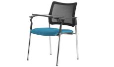 Кресло офисное со столик. Pinko-Mesh SLW 58/Ткань голубая/Ножки хром