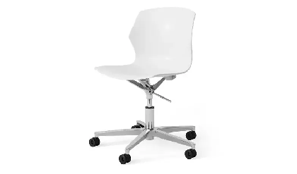 Кресло офисное пластик на колес. SOLE EM/Пластик белый/Крестовина хром