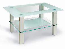 Стол журнальный Кристалл 2 алюминий/прозрачное стекло