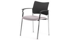 Кресло офисное с подл.Pinko Jade9502/Ткань серая/Ножки хром