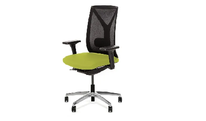 Кресло офисное DION Mesh/Ткань Зеленая/Сетка Черная/Крестовина Алюмин.