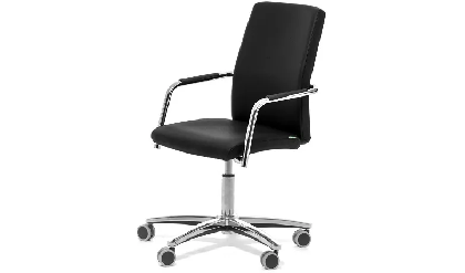 Кресло офисное на колес. Well_seat 3001 black/Иск. кожа черная/Крестовина хром