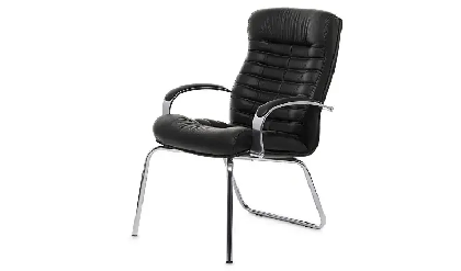 Кресло офисное Orion Chrome D Хром/Натур. кожа/Черный