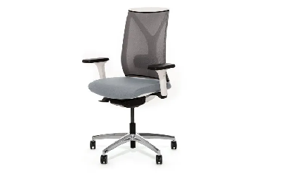 Кресло офисное DION Mesh/Ткань Серая/Сетка Серая/Крестовина Алюмин.