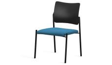 Кресло офисное без подл.Pinko SLW 58/Ткань голубая/Пластик черный