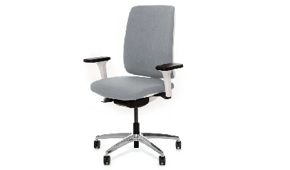 Кресло офисное DION W/Ткань Серая/Крестовина Алюмин.