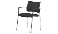 Кресло офисное обитое с подл.Pinko SLW 50/Ткань Черная/Ножки хром