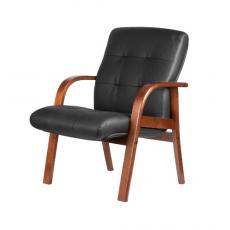 Кресло для посетителя  М 165 D/B Laguna Тай Чёрная кожа