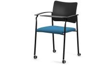 Кресло офисное со столик. на колес. Pinko SLW 58/Ткань Голубая/Пластик черный