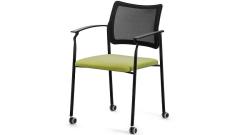Кресло офисное с подл. на колес. Pinko-Mesh Kiton 08/Ткань зеленая/Ножки черные