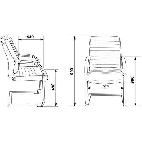 Кресло для посетителя Бюрократ T-8010-LOW-V кожзам