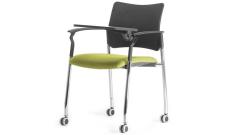Кресло офисное со столик. на колес. Pinko Kiton 08/Ткань Зеленая/Ножки хром