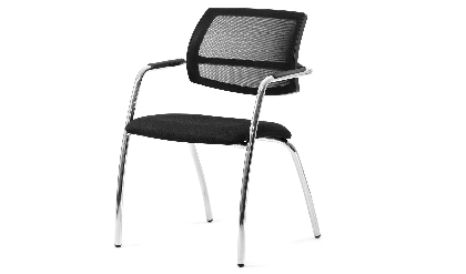 Кресло офисное с подл. Urban Mesh SLW 50/Ткань черная/Ножки хром