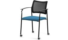 Кресло офисное с подл. на колес. Pinko-Mesh SLW 58/Ткань голубая/Ножки черные
