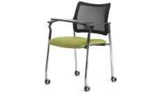 Кресло офисное со столик. на колес. Pinko-Mesh Kiton 08/Ткань зеленая/Ножки хром