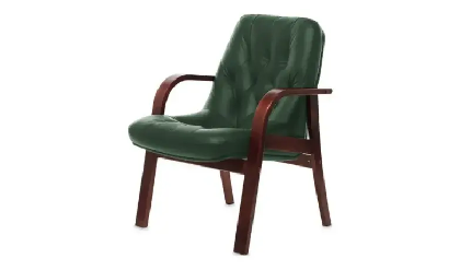 Кресло офисное Premier D Темн.Орех/Натур. кожа/Темн.Зеленый
