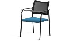 Кресло офисное со столик. Pinko-Mesh SLW 58/Ткань голубая/Ножки черные