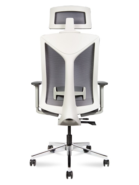 Кресло офисное Norden 8001A-2 grey / Бостон SL / серая сетка / серая ткань / серый пластик / хром крестовина