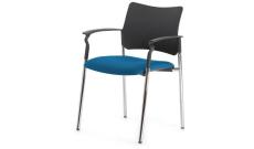 Кресло офисное с подл.Pinko SLW 58/Ткань голубая/Ножки хром