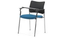 Кресло офисное со столик.Pinko SLW 58/Ткань голубая/Ножки хром