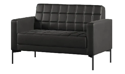 Двухместный диван с подлокотниками SH-DP.02 Shoko Экокожа/Черный