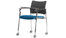 Кресло офисное со столик. на колес. Pinko SLW 58/Ткань Голубая/Ножки хром