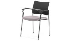 Кресло офисное со столик.Pinko Jade9502/Ткань серая/Ножки хром