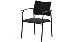 Кресло офисное обитое с подл.Pinko SLW 50/Ткань Черная/Пластик черный