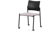 Кресло офисное без подл.на колес. Pinko Jade9502/Ткань серая/Пластик черный