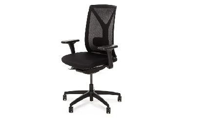 Кресло офисное DION Mesh/Ткань Черная/Сетка Черная/Крестовина Черная