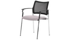 Кресло офисное с подл. Pinko-Mesh Jade9502/Ткань серая/Ножки хром