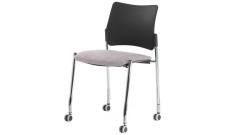 Кресло офисное без подл.на колес. Pinko Jade9502/Ткань серая/Ножки хром