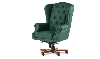 Кресло руководителя Gent A Темн.Орех/Натур. кожа/Темн. Зеленый