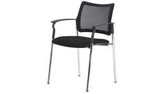 Кресло офисное с подл. Pinko-Mesh SLW 50/Ткань черная/Ножки хром
