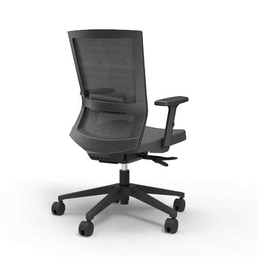 Кресло для персонала Iron с регулируемыми подлокотниками черный каркас ткань CW/AC 