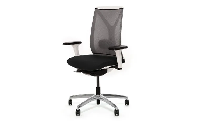 Кресло офисное DION Mesh/Ткань Черная/Сетка Серая/Крестовина Алюмин.