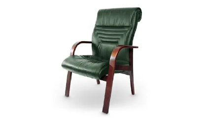 Кресло офисное Basel D Темн.Орех/Натур. кожа/Темн.Зеленый