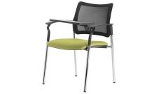 Кресло офисное со столик. Pinko-Mesh Kiton 08/Ткань зеленая/Ножки хром