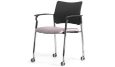 Кресло офисное с подл.на колес. Pinko Jade9502/Ткань серая/Ножки хром