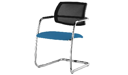 Кресло офисное Urban Mesh SLW 58/Ткань голубая/Полозья хром