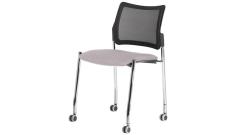 Кресло офисное без подл. на колес. Pinko-Mesh Jade9502/Ткань серая/Ножки хром