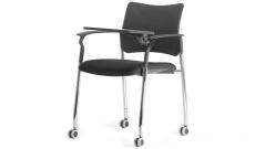 Кресло офисное со столик. на колес. Pinko SLW 50/Ткань Черная/Ножки хром