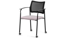 Кресло офисное с подл. на колес. Pinko-Mesh Jade9502/Ткань серая/Ножки черные