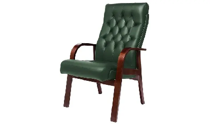 Кресло офисное D Darwin Темн.Орех/Натур. кожа/Темн.Зеленый